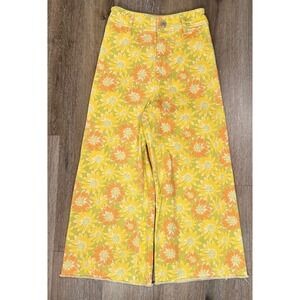 Zara Retro Sunflower Flared Jeans Sz-2 Marine Straight Leg Boho Witchy Cottage